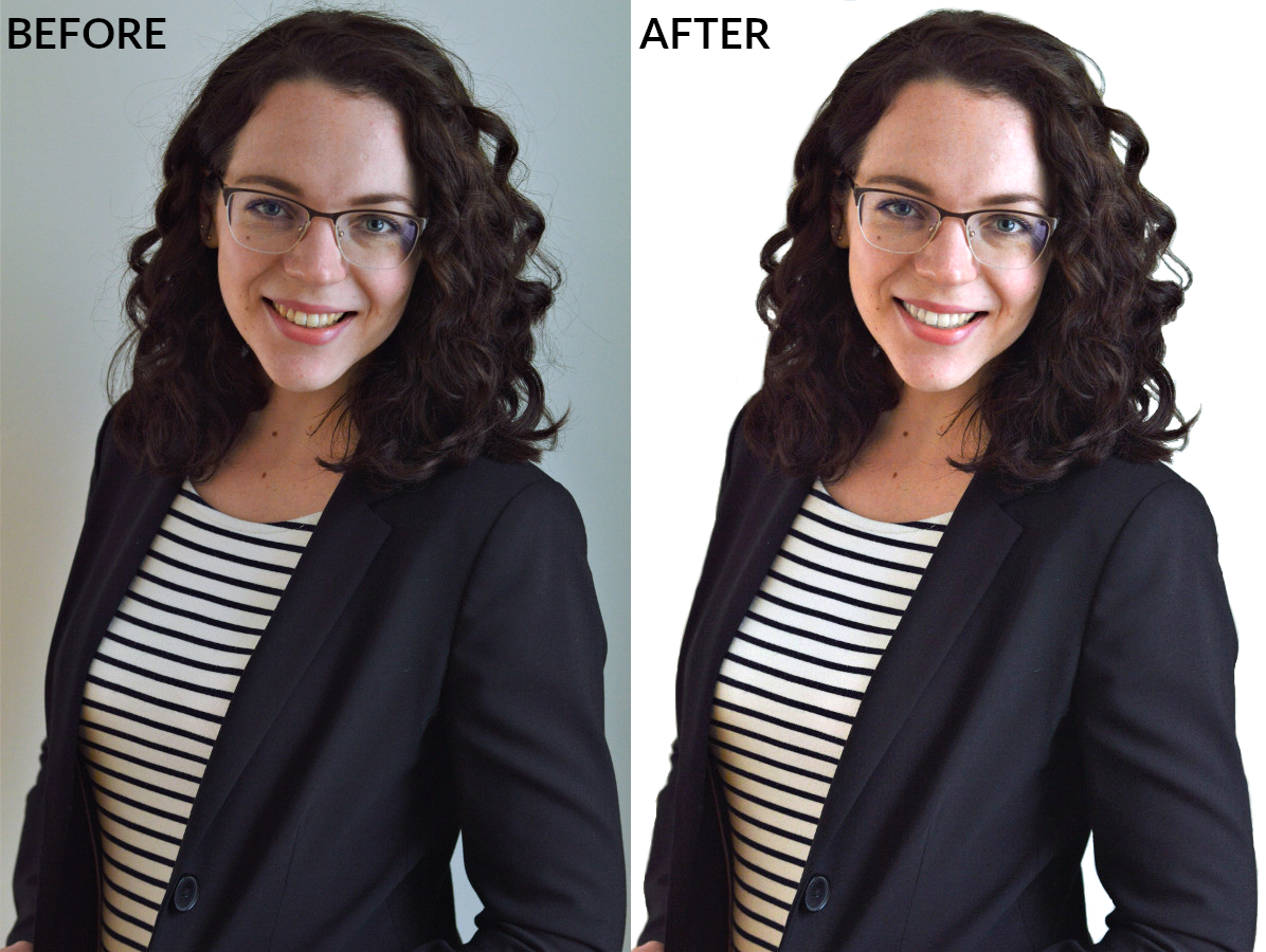 Photo of myself before and after editing with GIMP